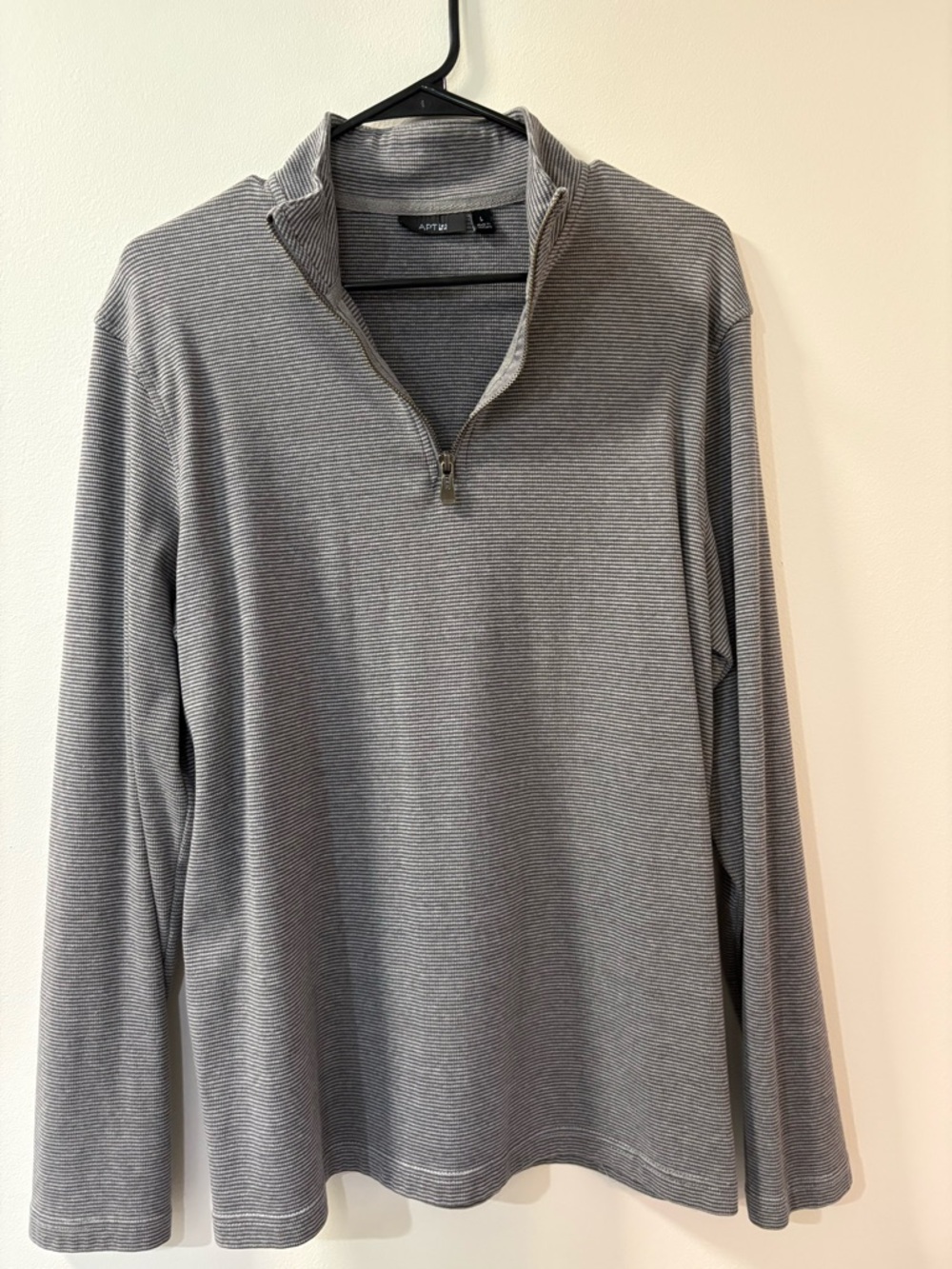 Apt. 9 Light Gray Striped Crew Neck Pullover